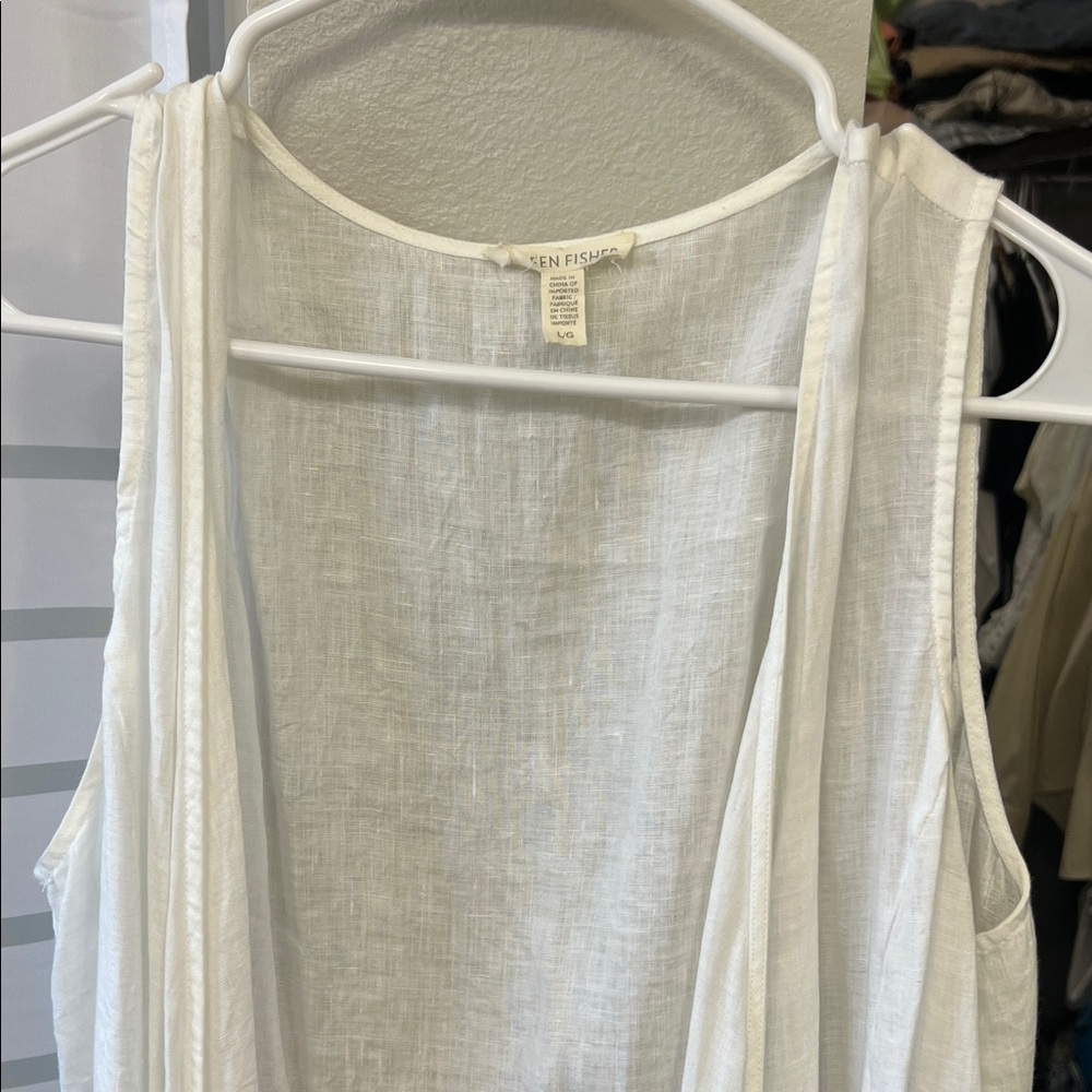 Eileen Fisher Ivory Sleeveless Blouse